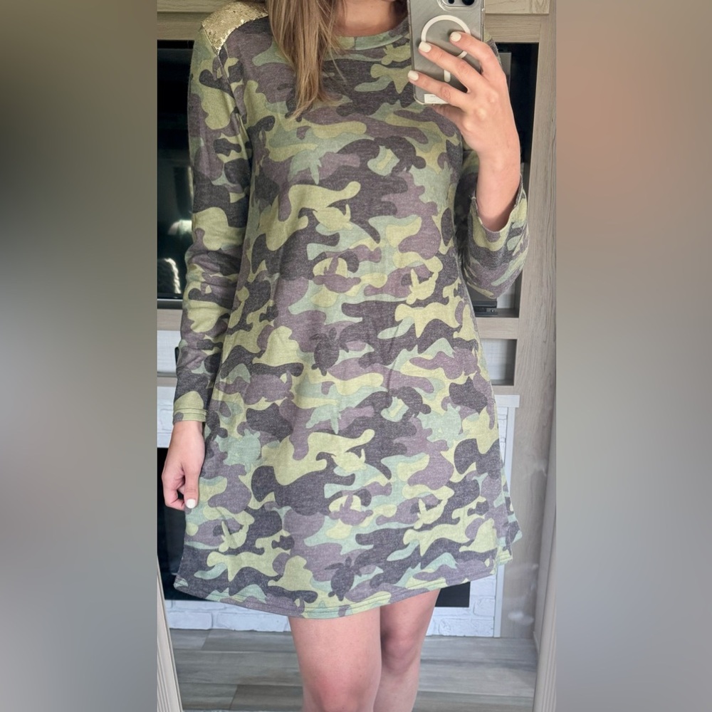 Simply Southern | Camo Sequin Dress | Size S & M